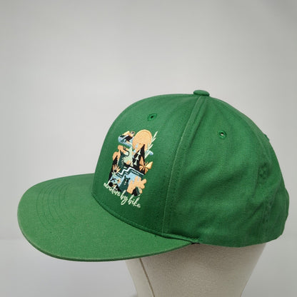 Adventure By Bike Snapback Hat Green OS Adjustable Embroidered 6 Panel Salsa