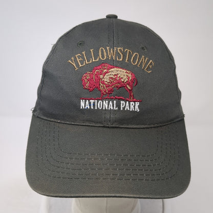 Yellowstone National Park Strapback Hat Gray One Size Embroidered ACE