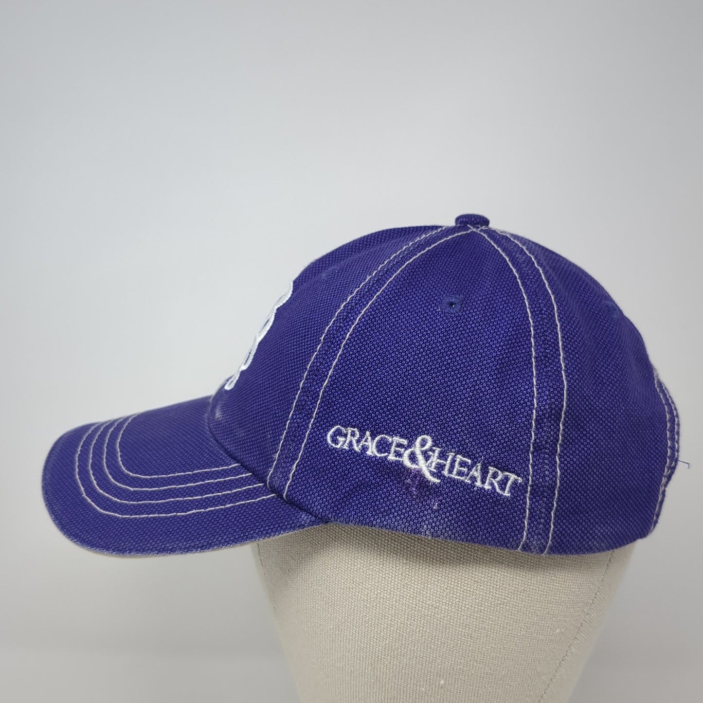 Monogram Slideback Baseball Cap Purple One Size Adjustable Embroidered Cobra