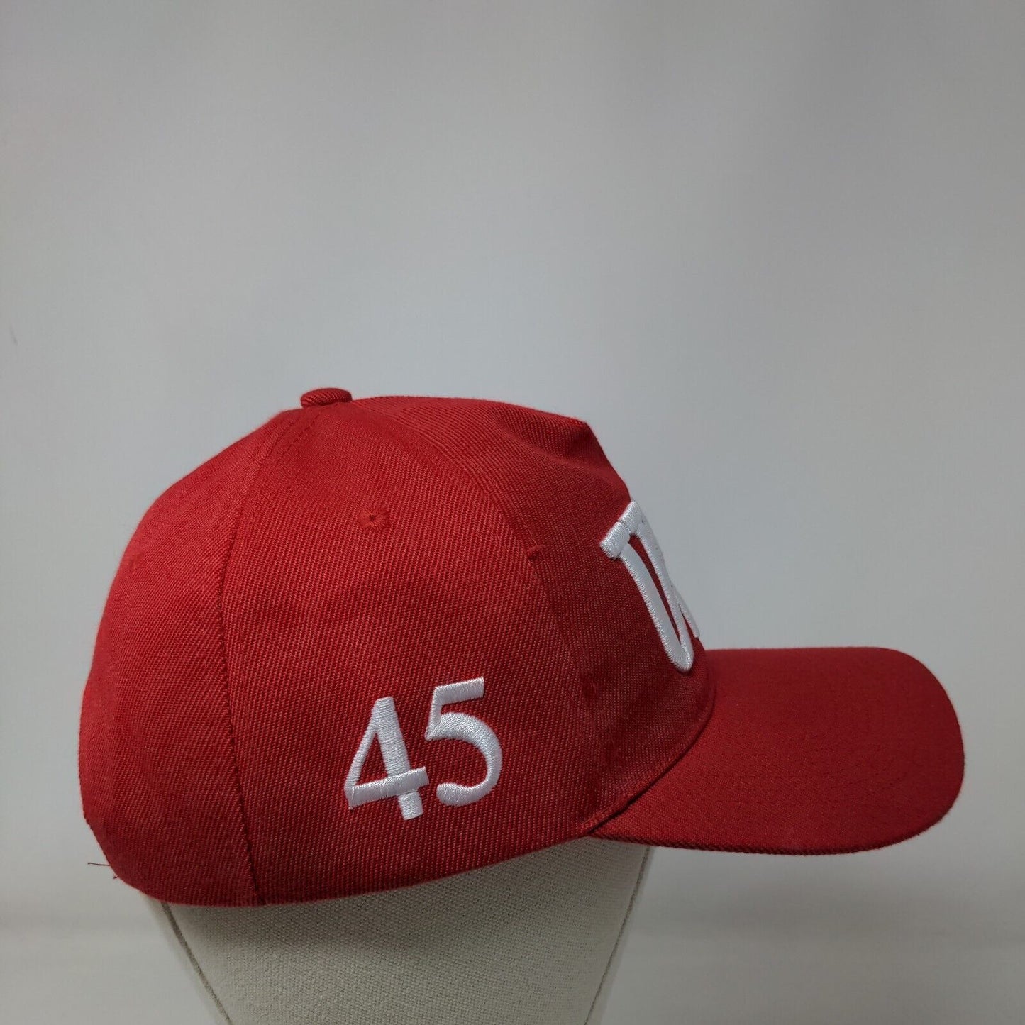 USA Flag Snapback Hat Red One Size Embroidered Adjustable Vent Holes
