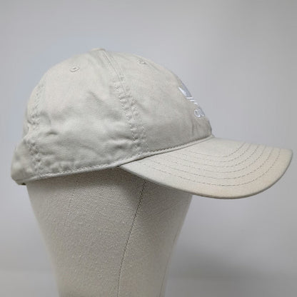 Adidas Baseball Cap Beige One Size Trefoil Logo Slideback Pinstripe Lining Hat