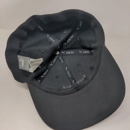 PUMA Stretch Fitted Hat Black L/XL Lightweight Embroidered Logo Vented Holes