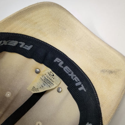 Oakley Baseball Cap Beige M Fitted Mesh Back Stretch Breathable Logo Shield Hat