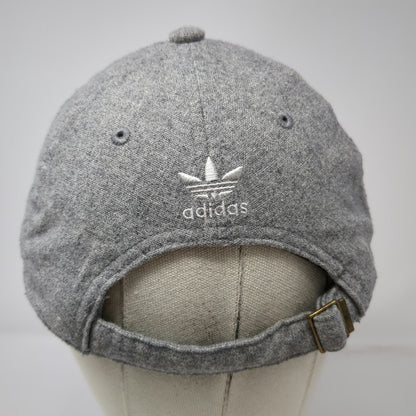 Adidas Baseball Cap Gray One Size Wool Blend Trefoil Embroidered Slideback Hat