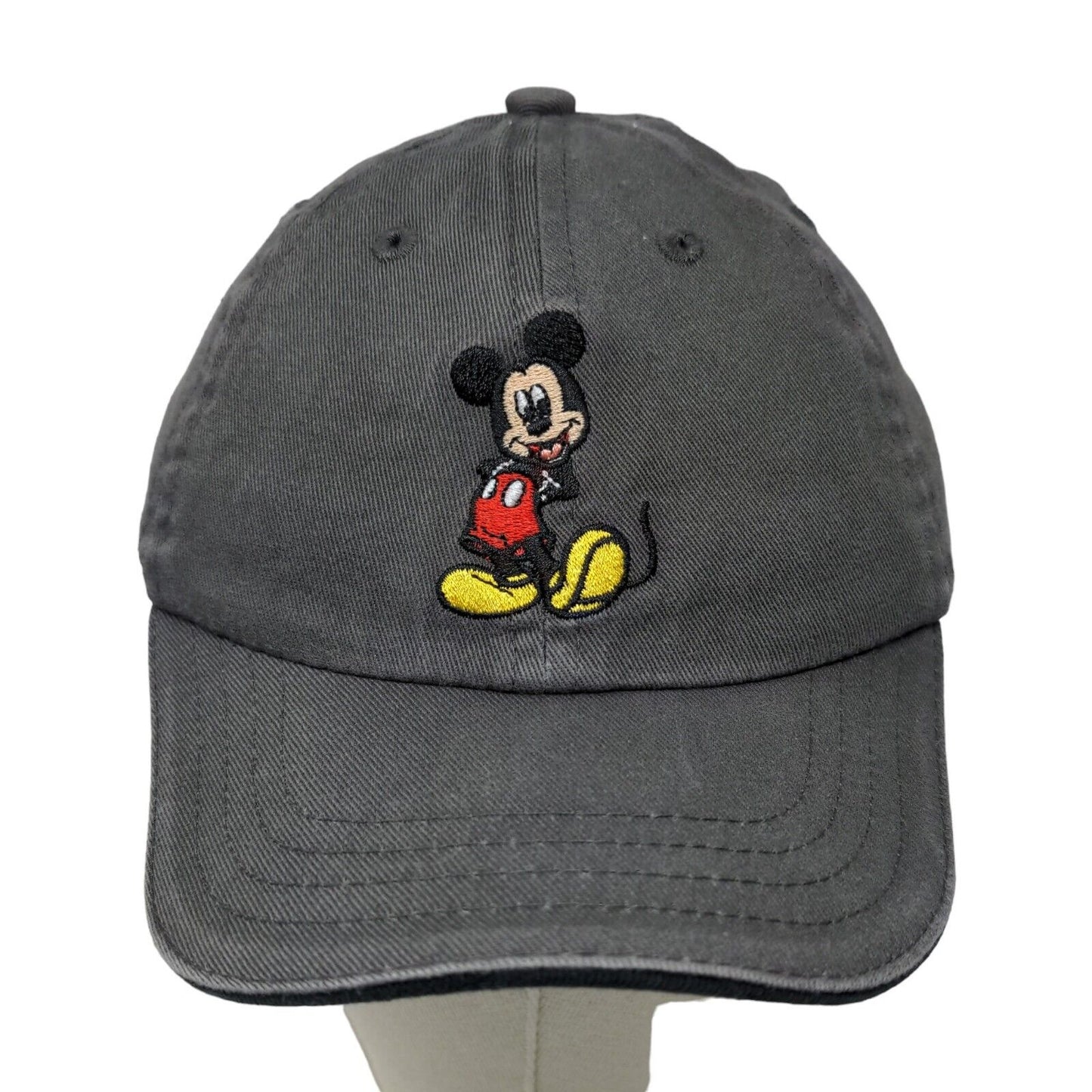 Disney Boy's Stretchy Hat Gray Size Small Embroidered Mickey Mouse Logo Cotton