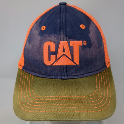 Caterpillar Trucker Hat Blue Orange Green One Size Snapback Mesh CAT Logo