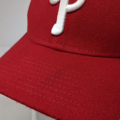 Philadelphia Phillies MLB New Era Baseball Cap Red M 39THIRTY Stretch Fit Hat