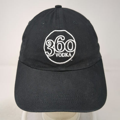 Cap America 360 Vodka Baseball Cap Black One Size Embroidered Logo Strapback Hat