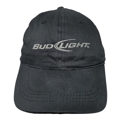 Bud Light Strapback Hat Black OSFA Adjustable Embroidered 6 Panel Cotton