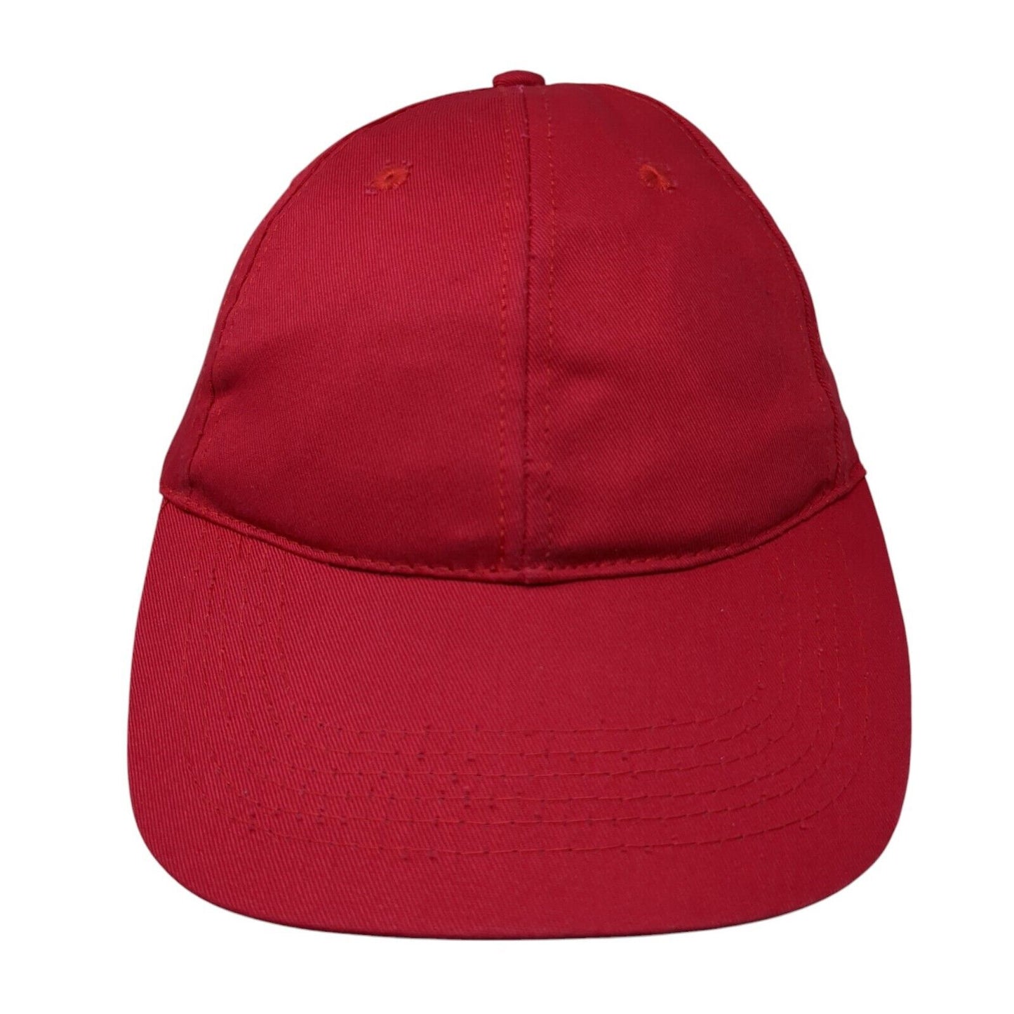 Unbranded Strapback Baseball Cap Red One Size Adjustable Vented Holes Blank