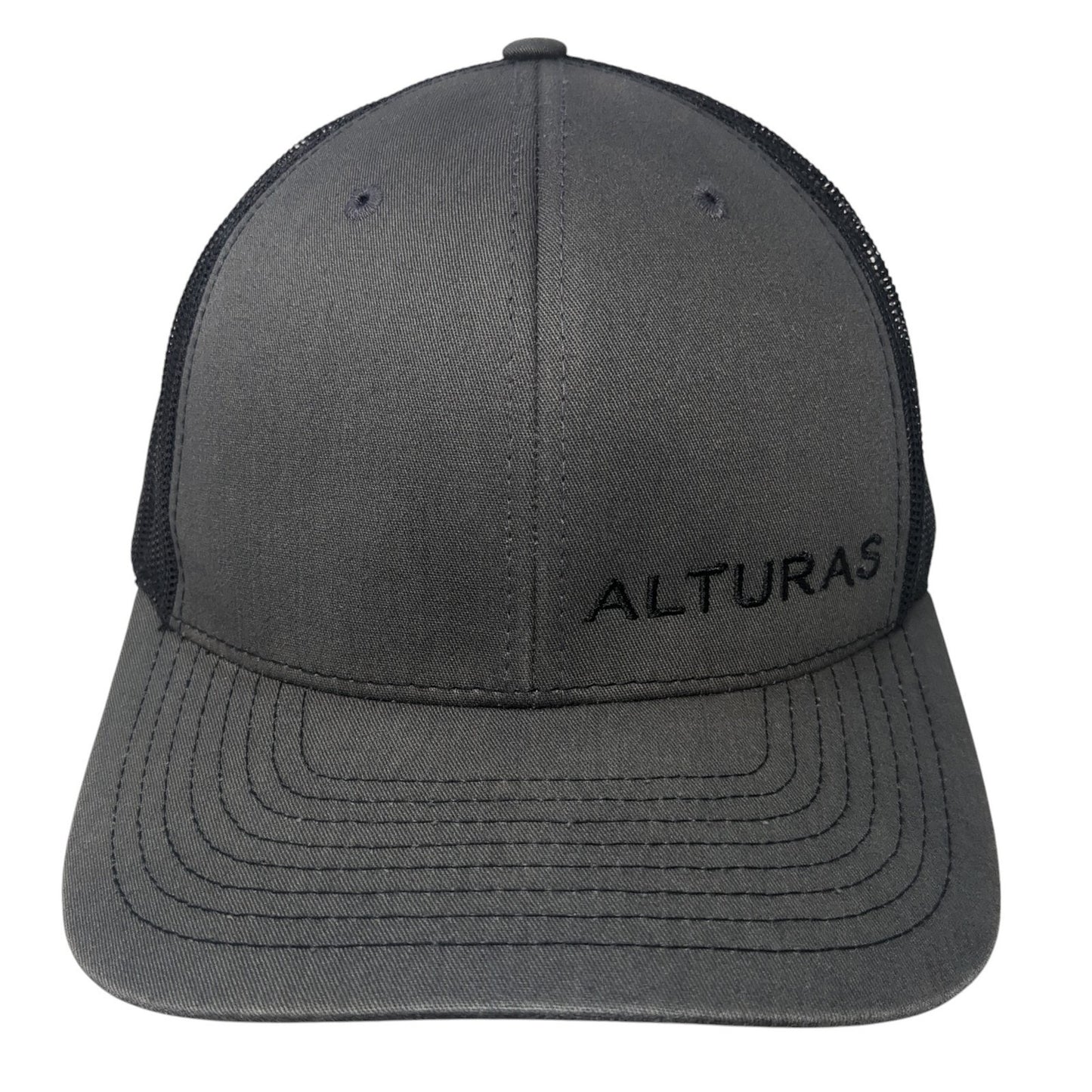 Alturas Snapback Mesh Back Trucker Hat Gray One Size Colorblock Richardson