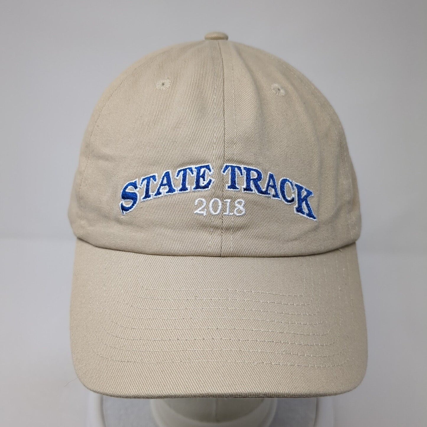State Track 2018 IHSAA Slideback Hat Tan OS Adjustable Embroidered Fahrenheit