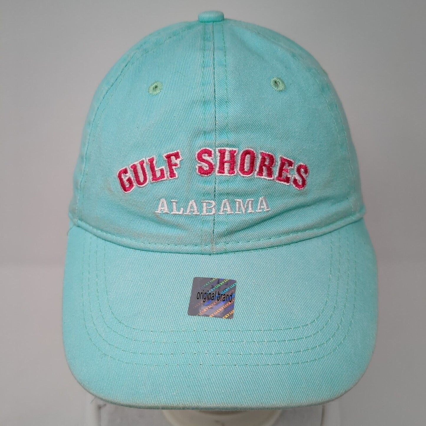 Gulf Shores Alabama Strapback Hat Blue OS Adjustable Embroidered Surf Style