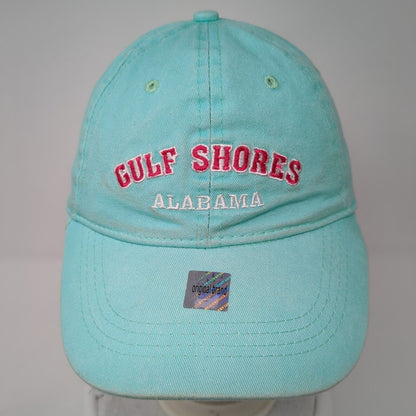 Gulf Shores Alabama Strapback Hat Blue OS Adjustable Embroidered Surf Style