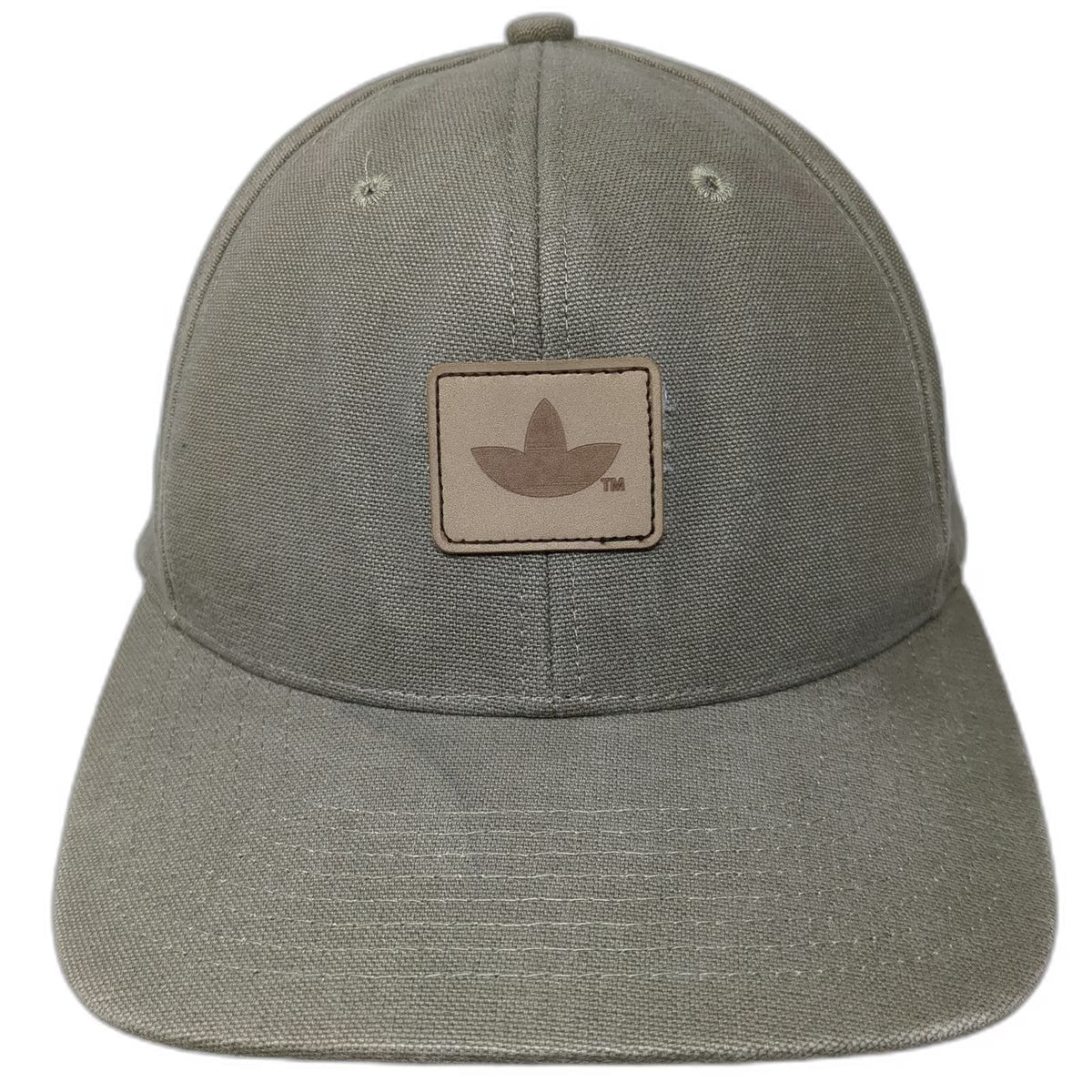 Adidas Simplot Baseball Cap Green One Size Faux Leather Patch Strapback Hat