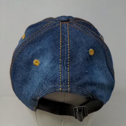 Unbranded Women's Slideback Hat Blue Denim New York Big Bling Rhinestones Cotton