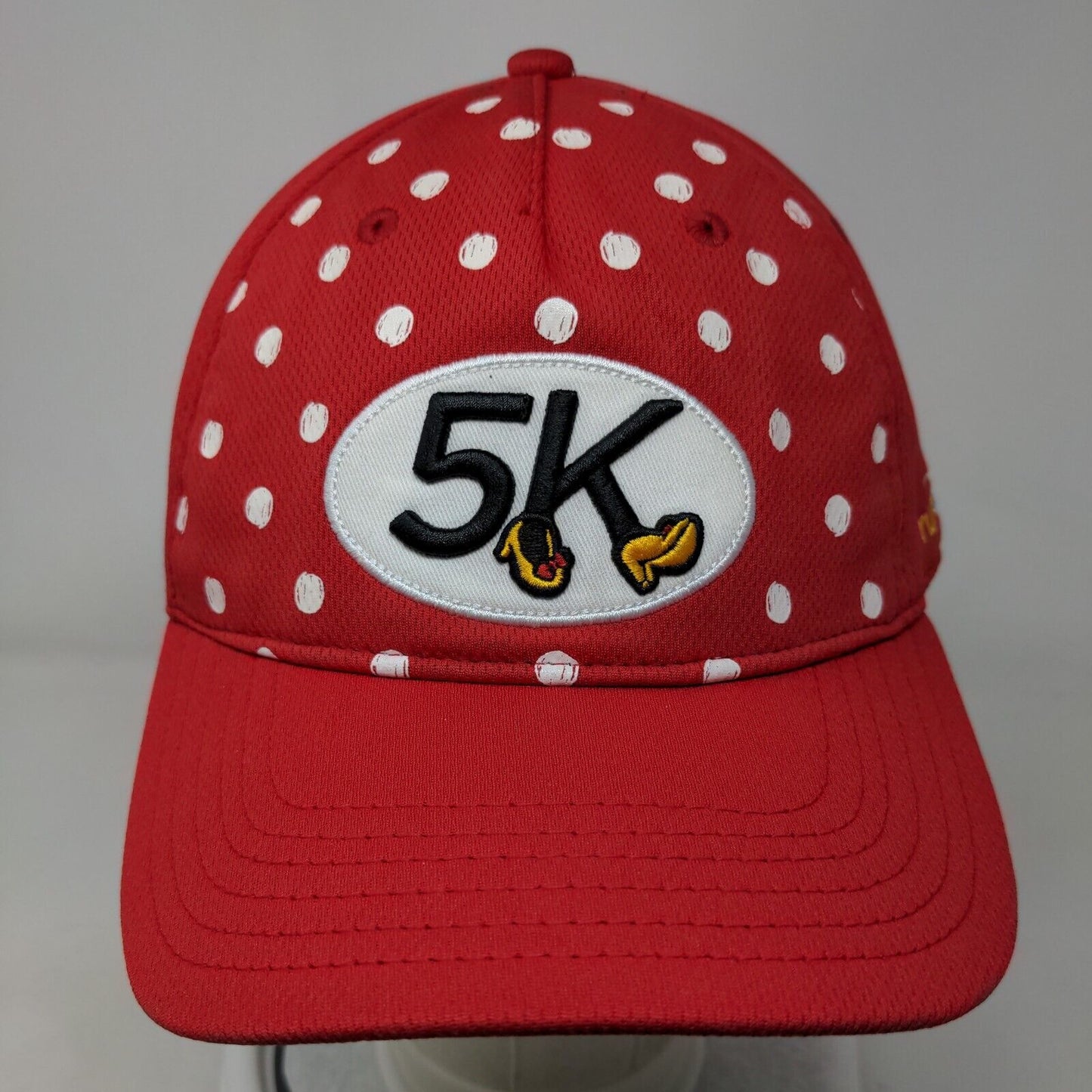 5K Run Disney Minnie Mouse Every Mile is Magic Strapback Hat Red One Size Polka