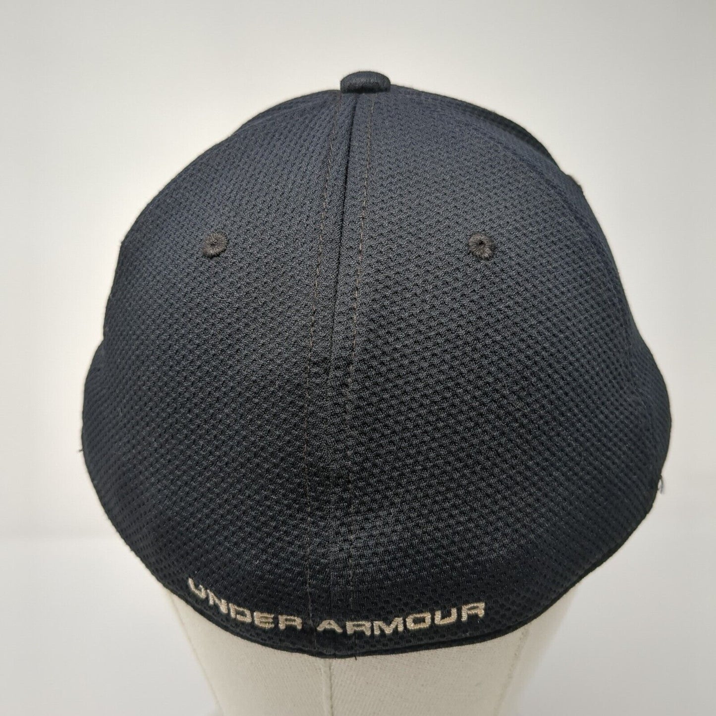 Under Armour Fitted Hat Black Size L/XL Embroidered Vented Holes 6 Panel