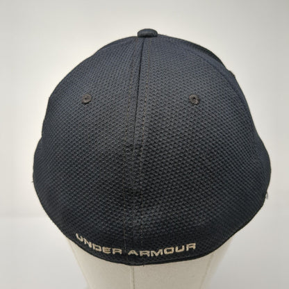 Under Armour Fitted Hat Black Size L/XL Embroidered Vented Holes 6 Panel
