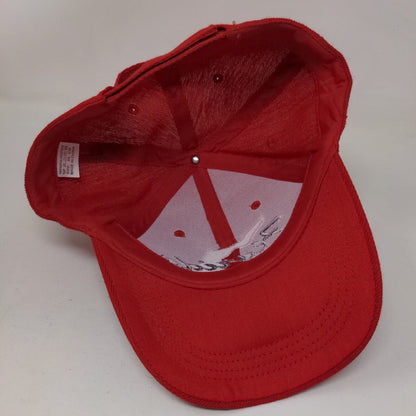 Florida Strapback Hat Red 58 cm Adjustable Embroidered Vented Holes 6 Panel