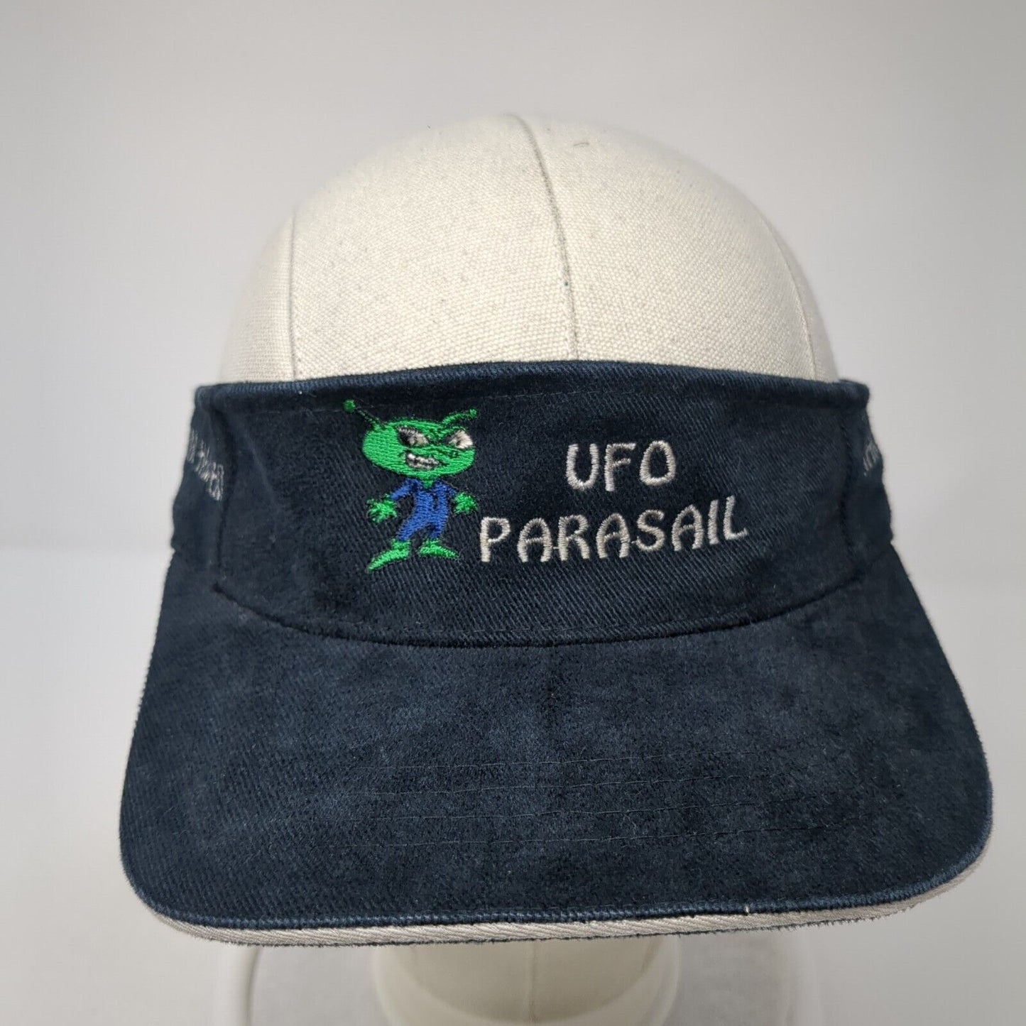 UFO Parasail Strapback Sun Visor Hat Black One Size Adjustable Magic