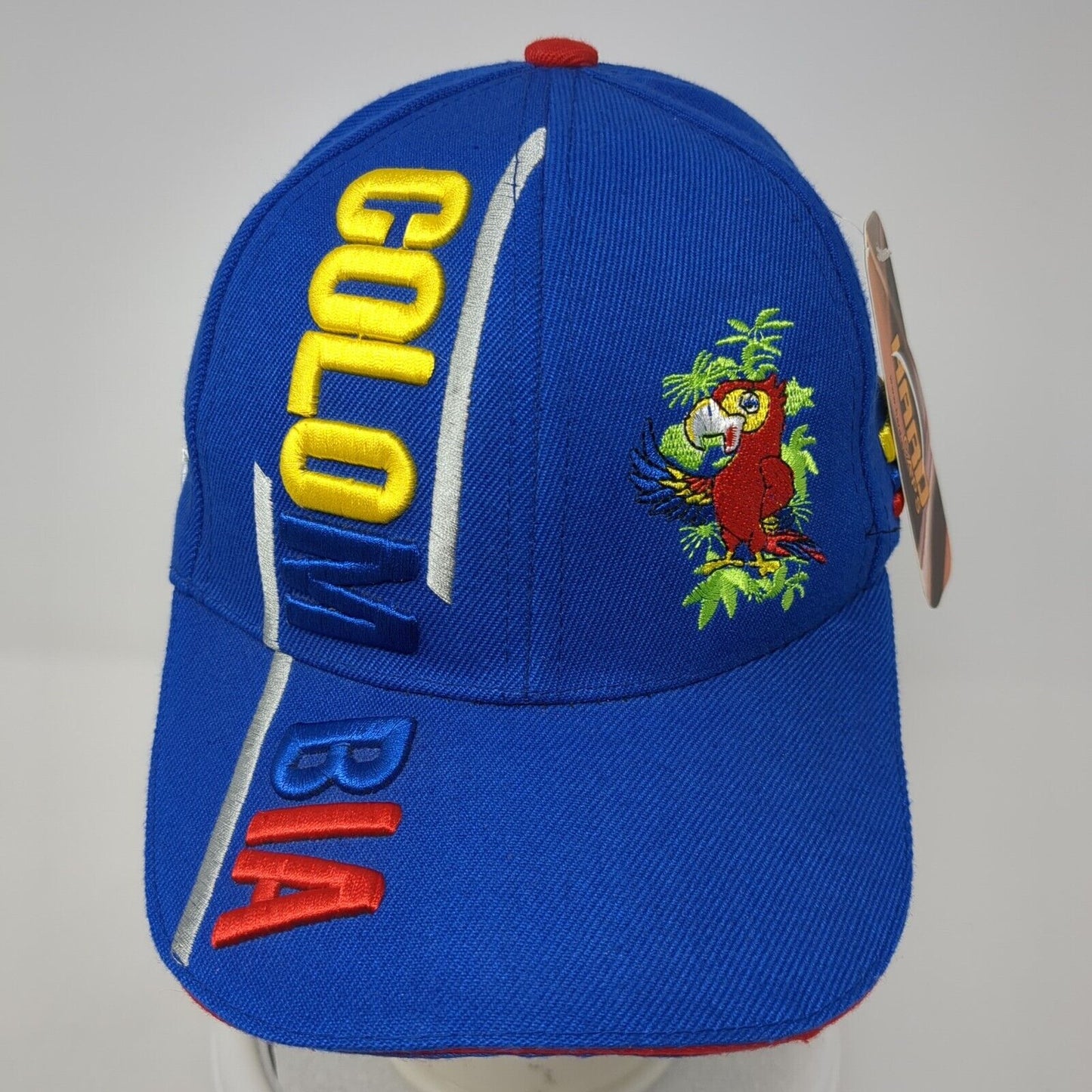 Colombia Strapback Hat Blue 57cm Solid Adjustable Embroidered W/Tags