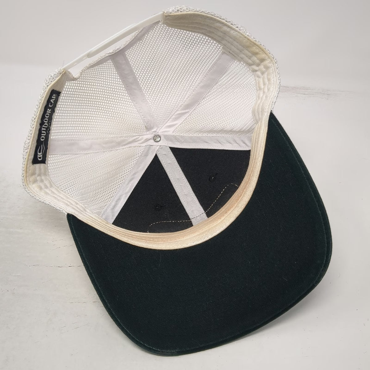 Outdoor Cap Trucker Hat Black White One Size Leather Patch Floral Tooled Mesh