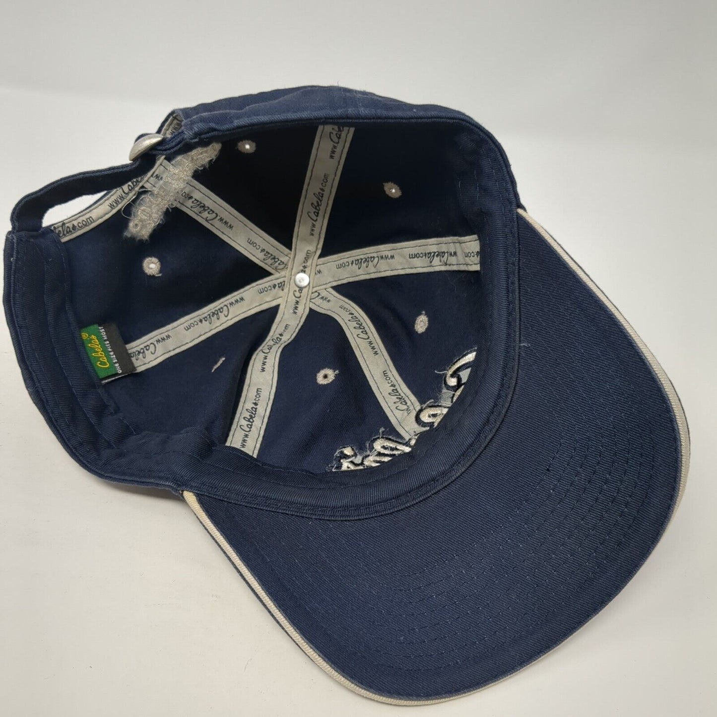Cabela's Worlds Foremost Outfitters Slideback Hat Blue OS Adjustable Embroidered