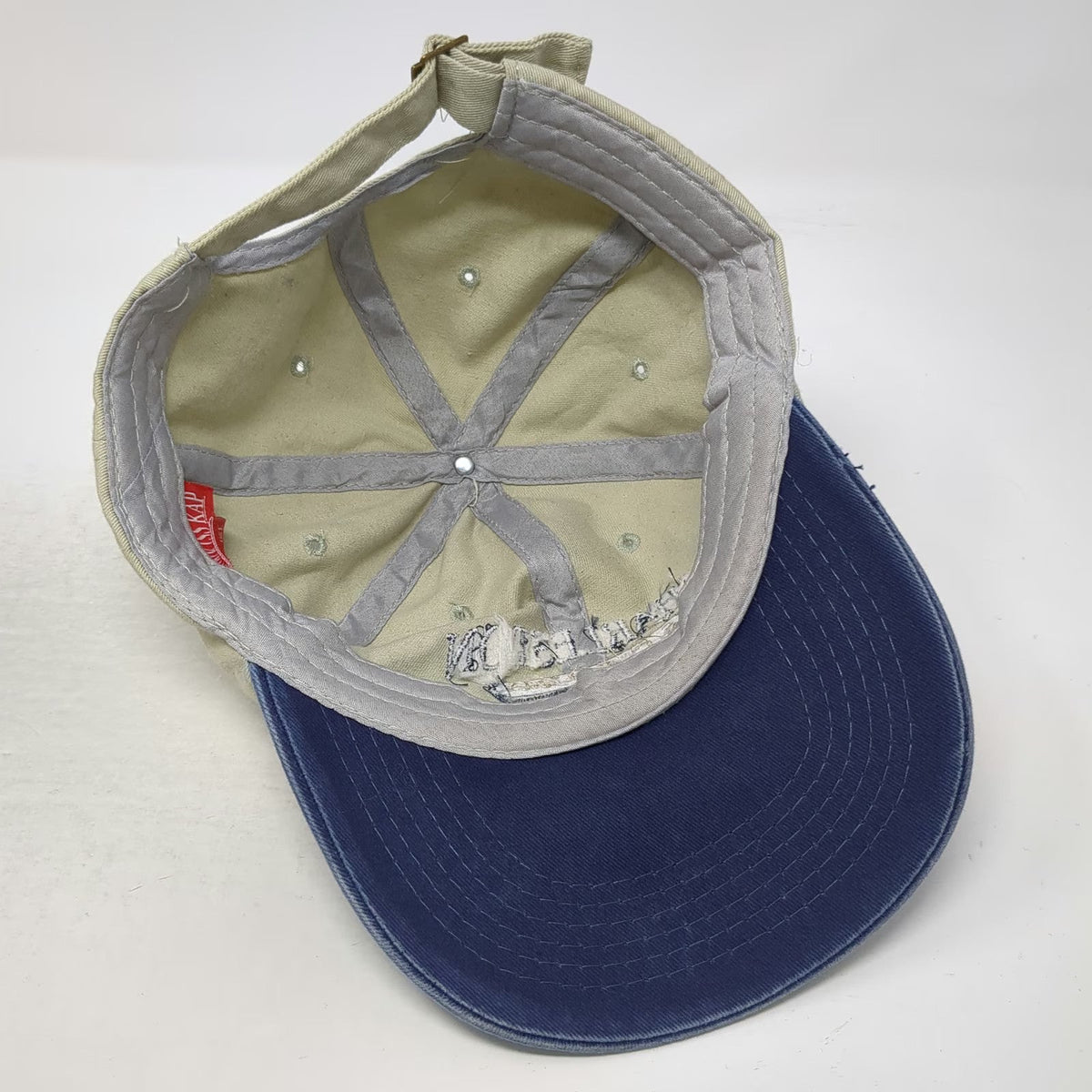 Sunkiss Kap Baseball Cap Beige Blue One Size Charleston South Carolina USA Hat