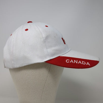 White Red Canada Flag Maple Leaf One Size Baseball Cap Hat Strapback Souvenir