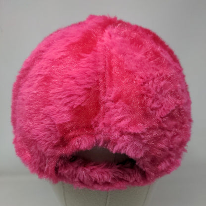 Love Strapback Hat Pink One Size Faux Fur Plush Lightweight 6 Panel