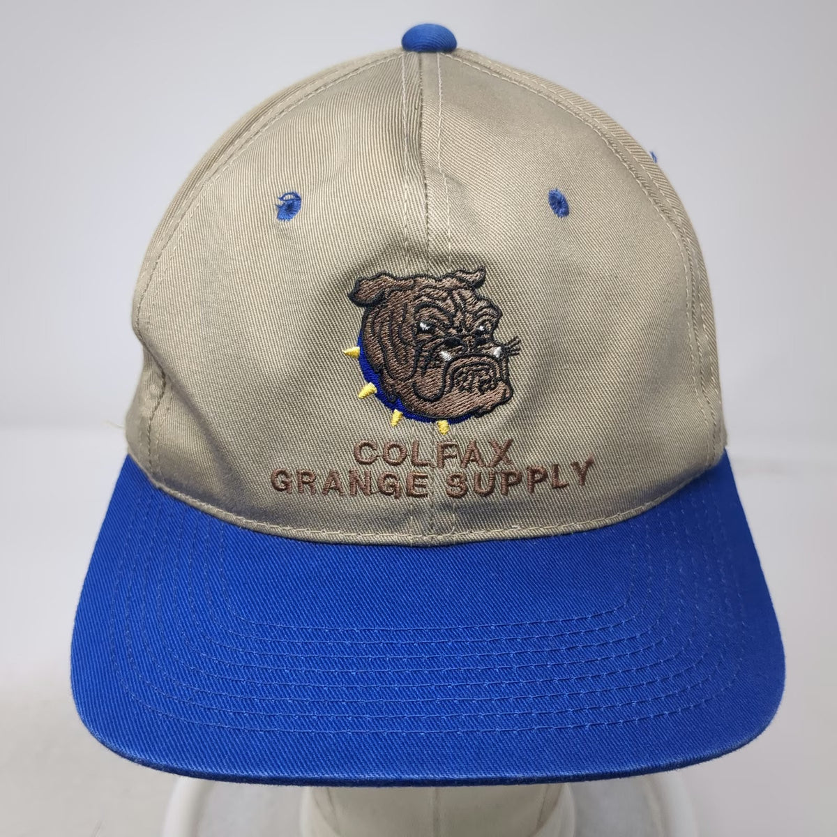 Headliner Baseball Cap Blue Beige One Size Bulldog Colfax Grange Supply Hat
