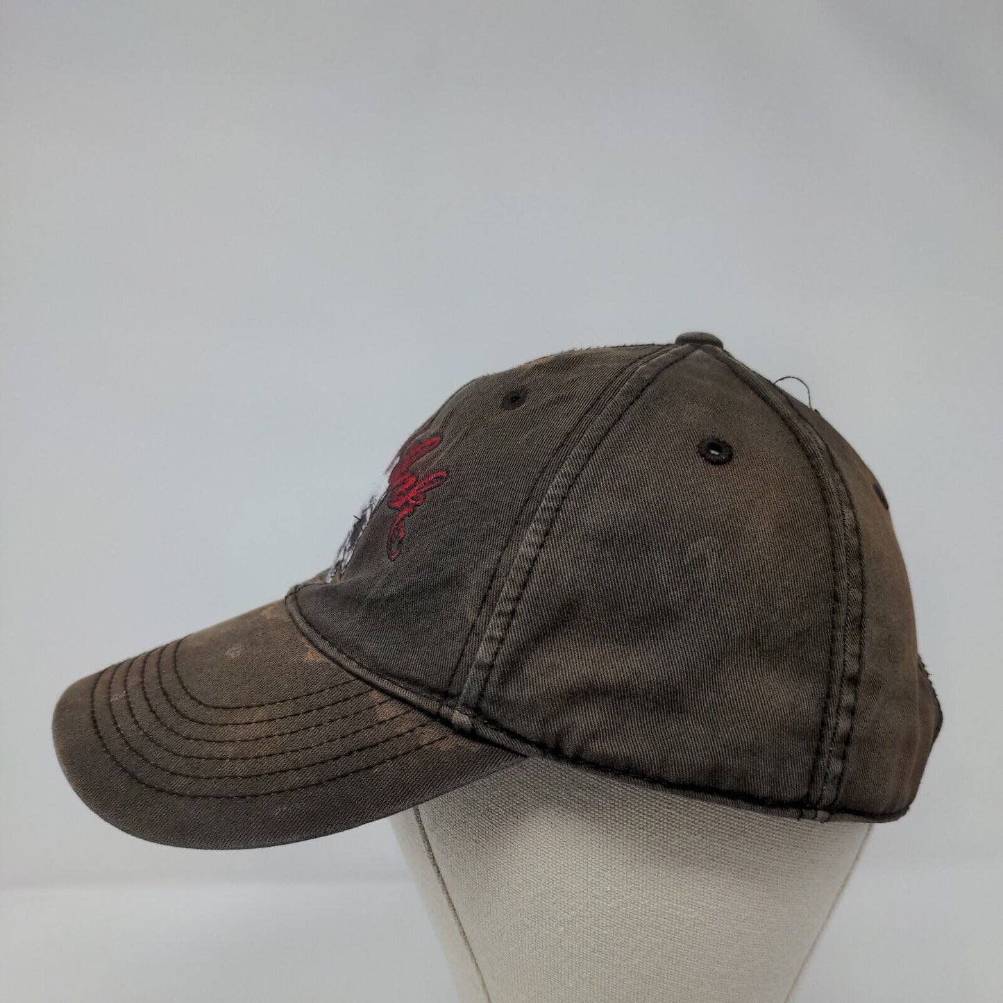 Miami Ink Snapback Hat Black OSFM Adjustable Embroidered Skull 6 Panel Cotton
