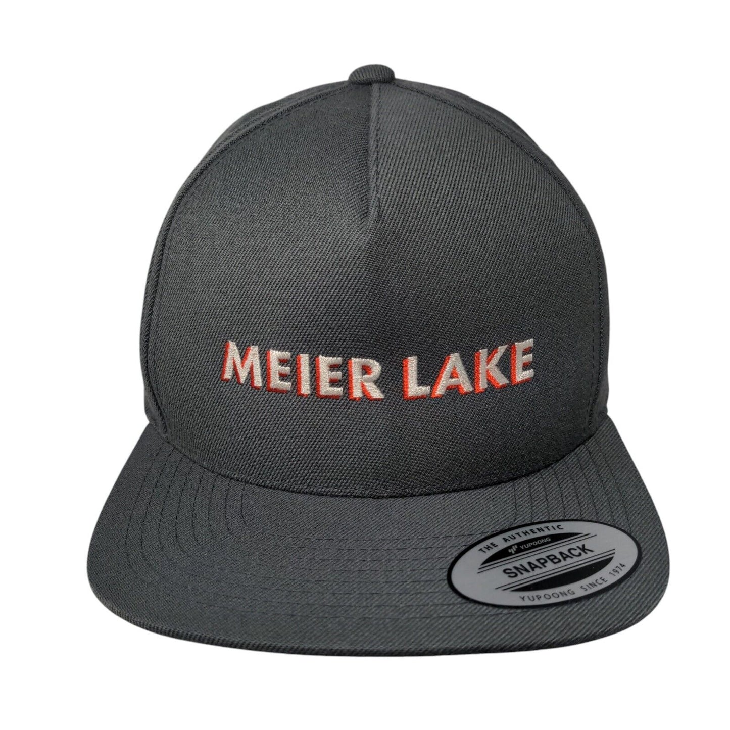 Meier Lake Snapback Hat Gray One Size Adjustable The Classics Yupoong
