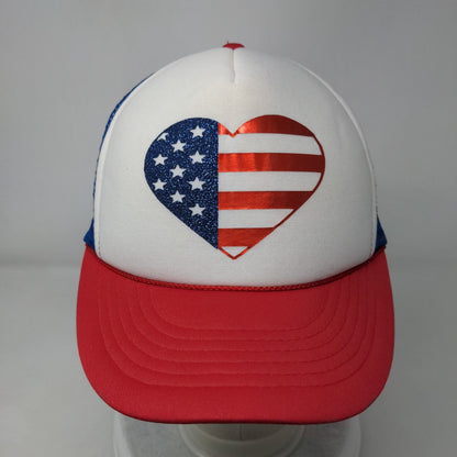 Love American Flag Snapback Trucker Hat Multicolor OSFA Patriotic Rope Cobra
