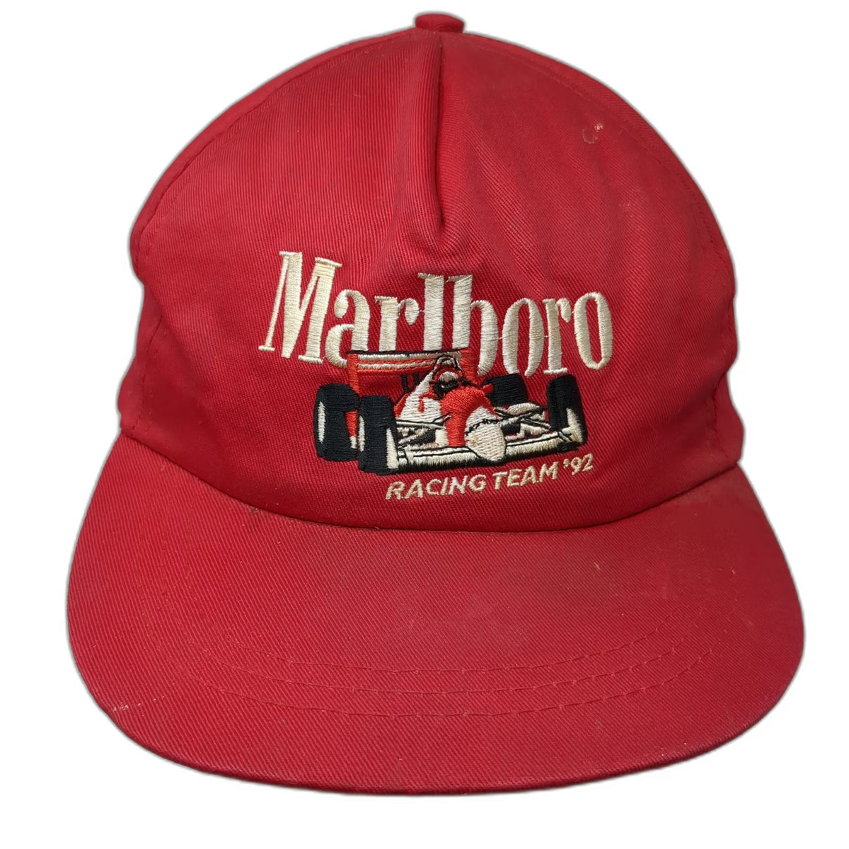 Vanguard 5 Panel Red Marlboro Racing Team 92 Formula 1 Car Snapback Hat Vintage