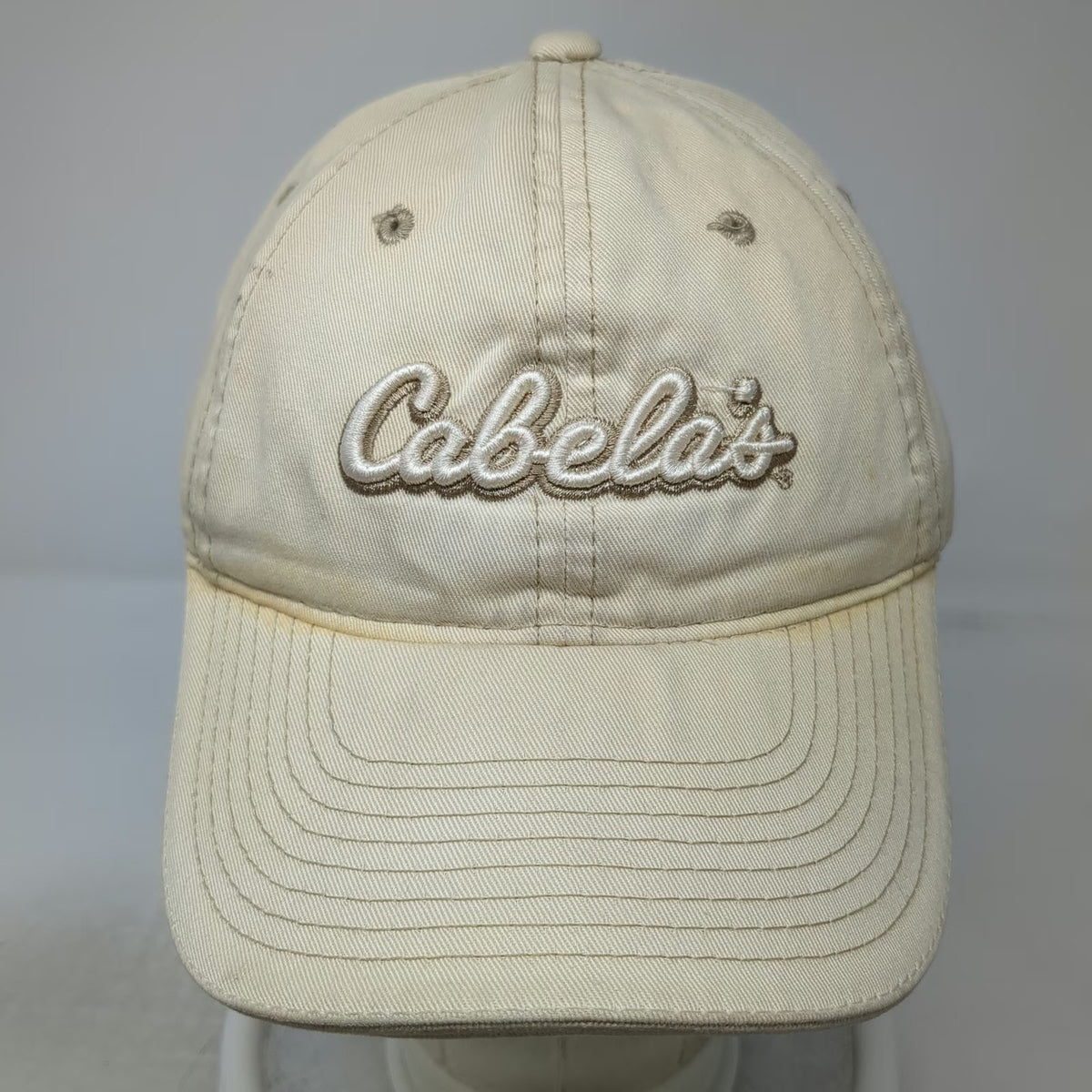 Cabela's Baseball Cap Beige One Size World's Foremost Outfitter Slideback Hat