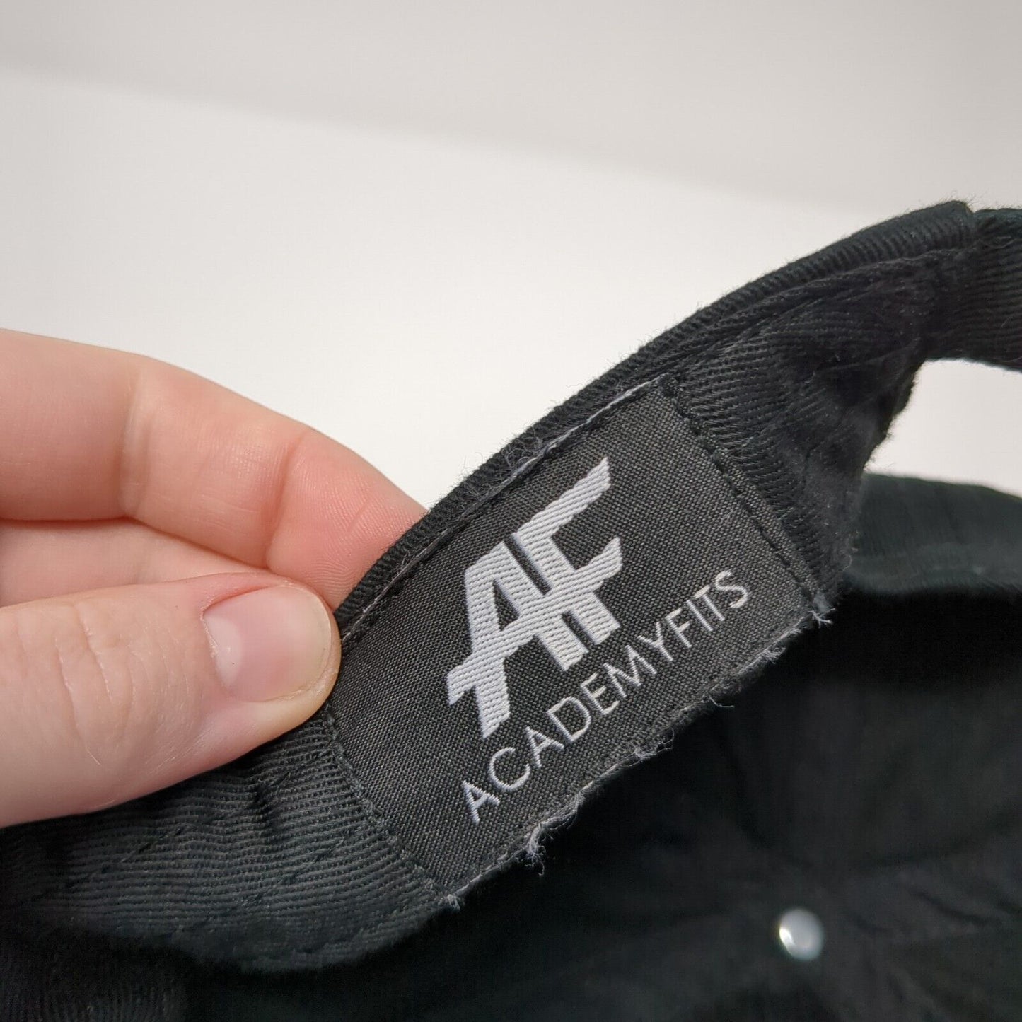 Academy Fits Slideback Hat Black One Size Adjustable Embroidered Art