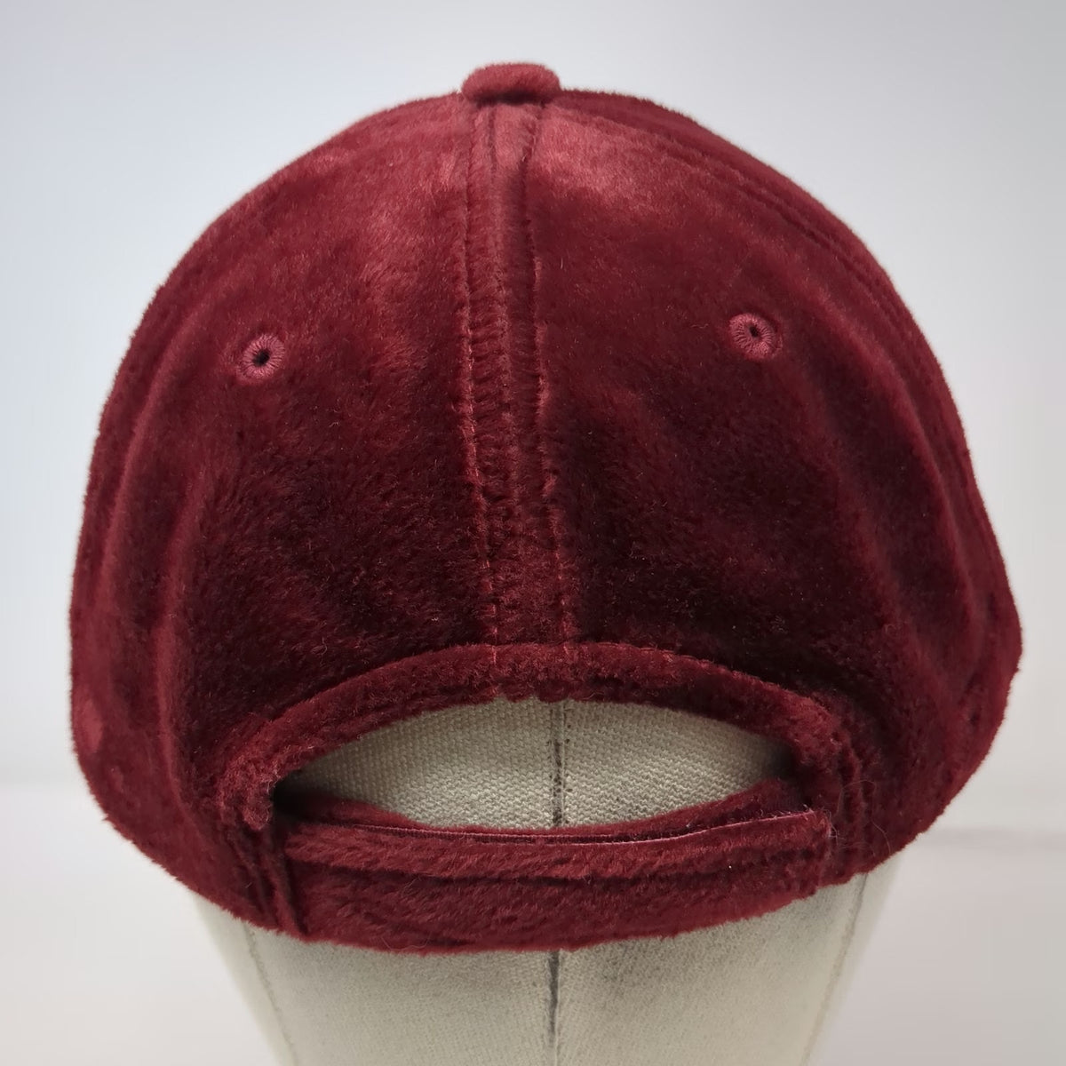 Microfur Baseball Cap Red One Size Plush Fuzzy Fleece Strapback Warm Soft Hat