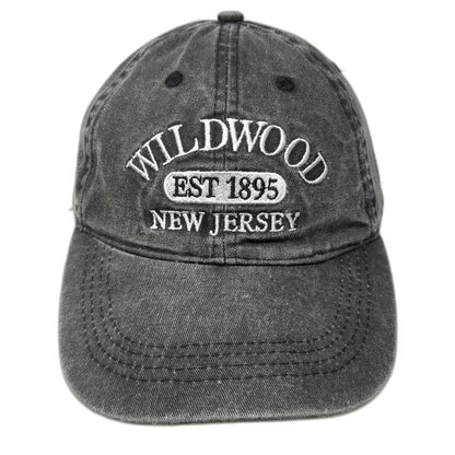 Lucky 7 Wildwood New Jersey Baseball Cap Gray One Size Strapback Embroidered Hat