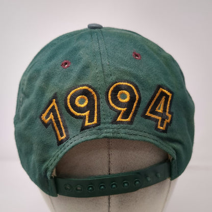 Green Red Snapback Hat 1994 Soccer Player Tradition Embroidery USA Made Vintage