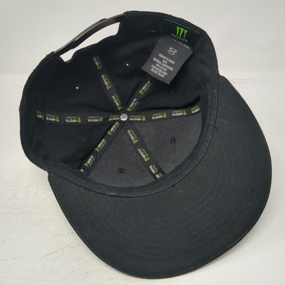 Monster Energy Snapback Black Hat One Size Embroidered Claw Logo Cotton