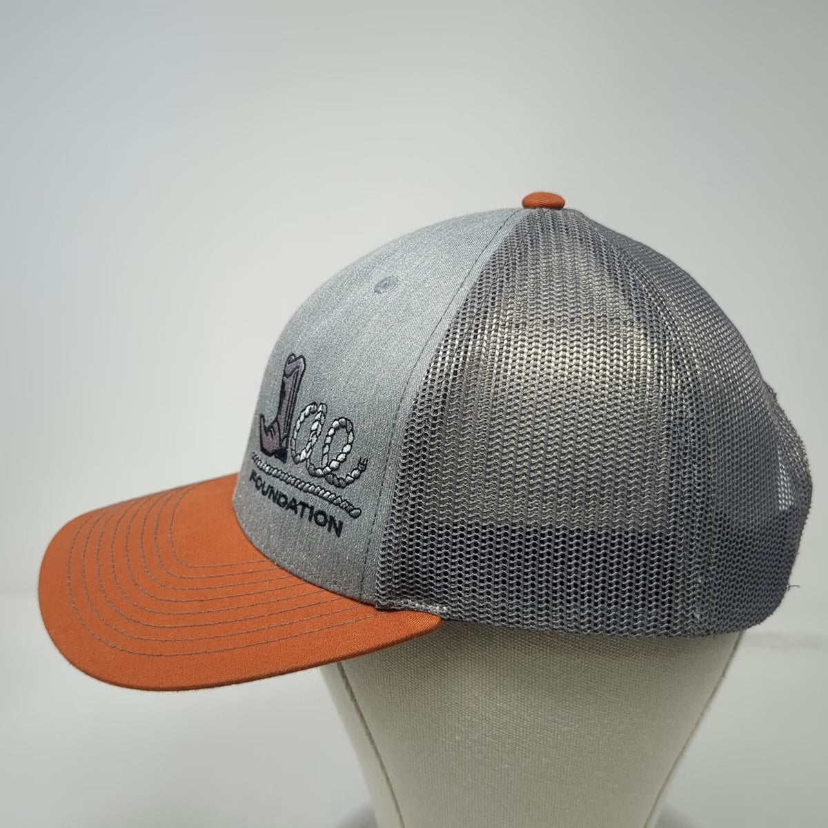Richardson Trucker Hat Gray Orange One Size Joe Foundation Mesh Snapback 112