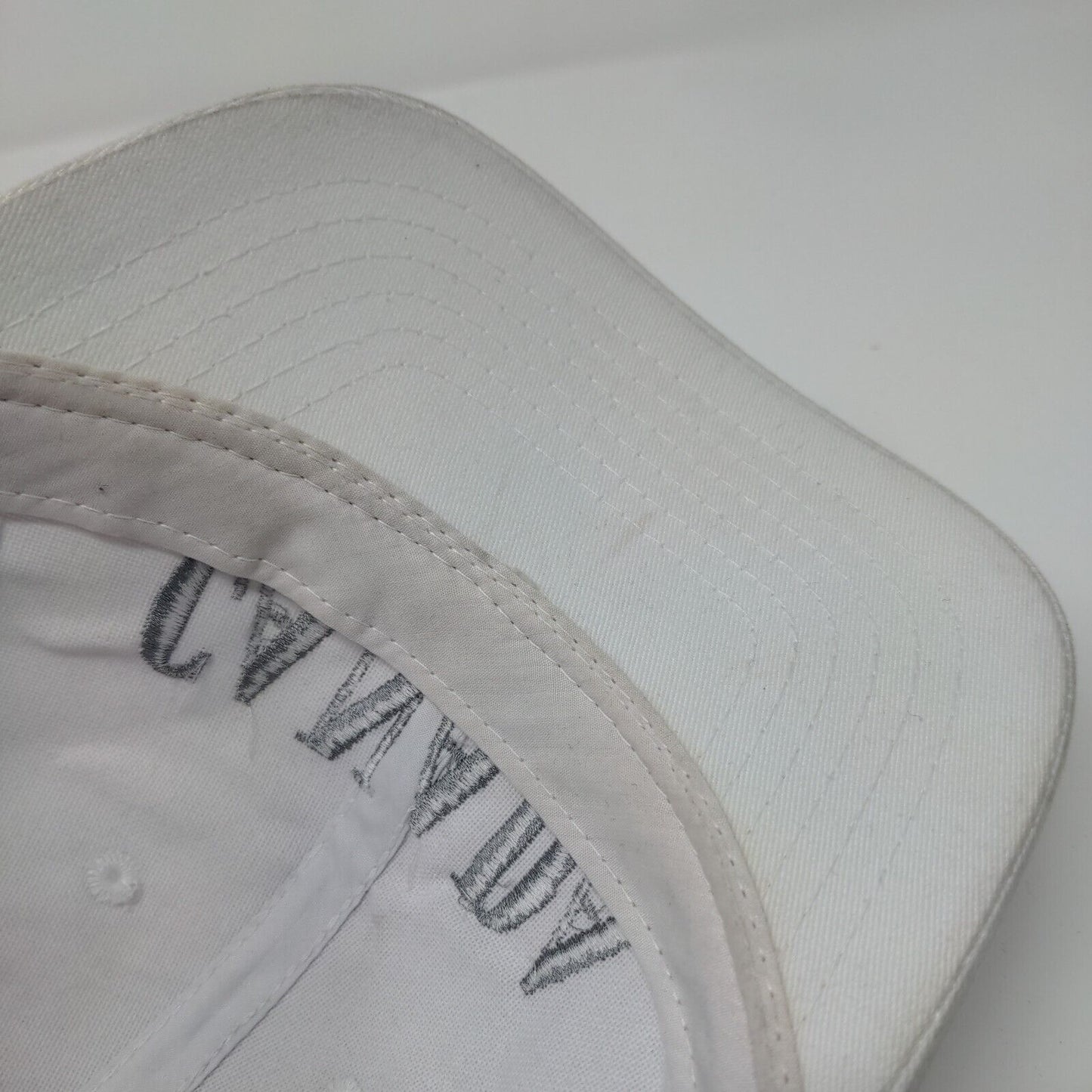 Canada Strapback Hat White OSFA Adjustable Embroidered 6 Panel Solid