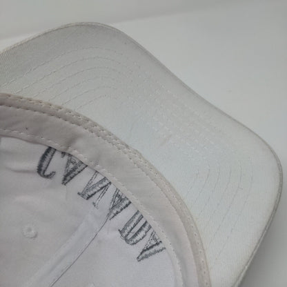Canada Strapback Hat White OSFA Adjustable Embroidered 6 Panel Solid