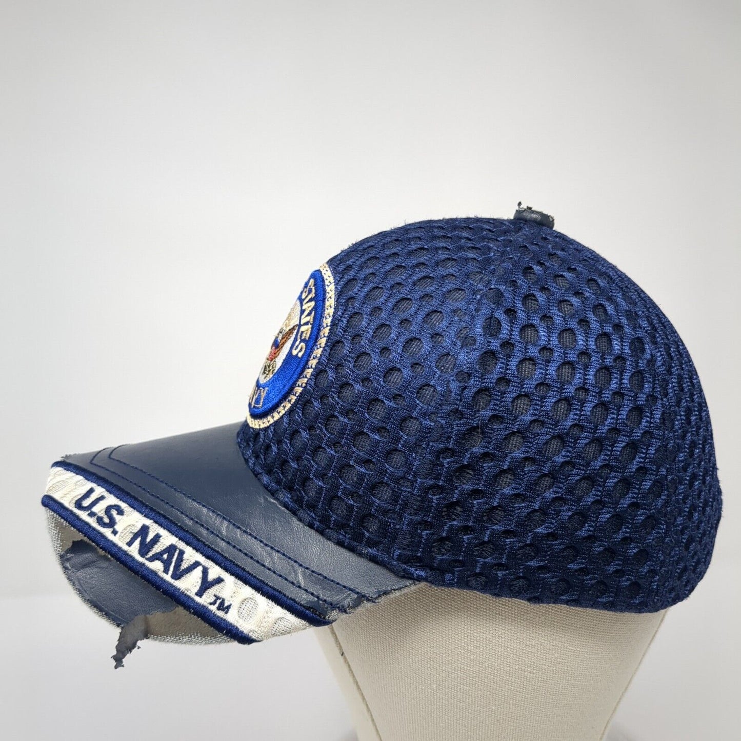 United States Navy Strapback Hat Blue One Size Adjustable Embroidered