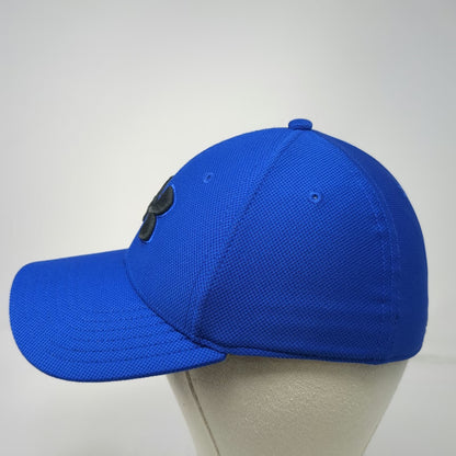 Under Armour Baseball Cap Blue M Fitted Logo Stretch Fit Blitzing Athletic Hat