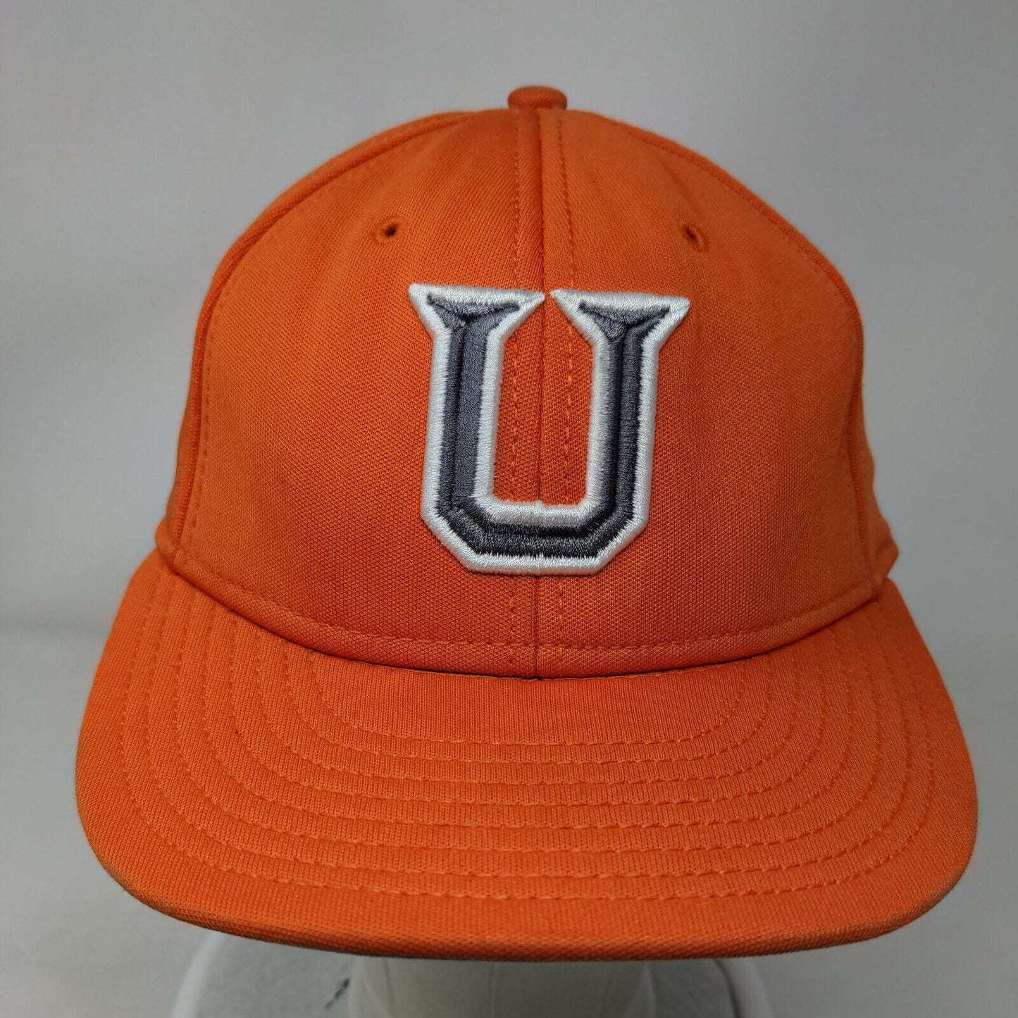 The Game Fitted Hat Orange Size M Embroidered U Logo 100% Polyester