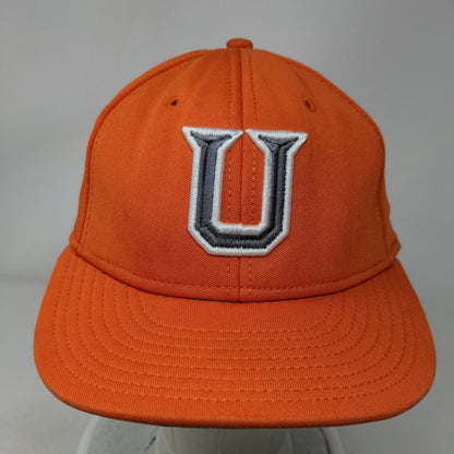 The Game Fitted Hat Orange Size M Embroidered U Logo 100% Polyester