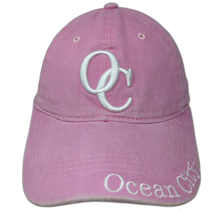 Lucky 7 USA Baseball Cap Pink One Size Embroidered Ocean City Strapback Hat